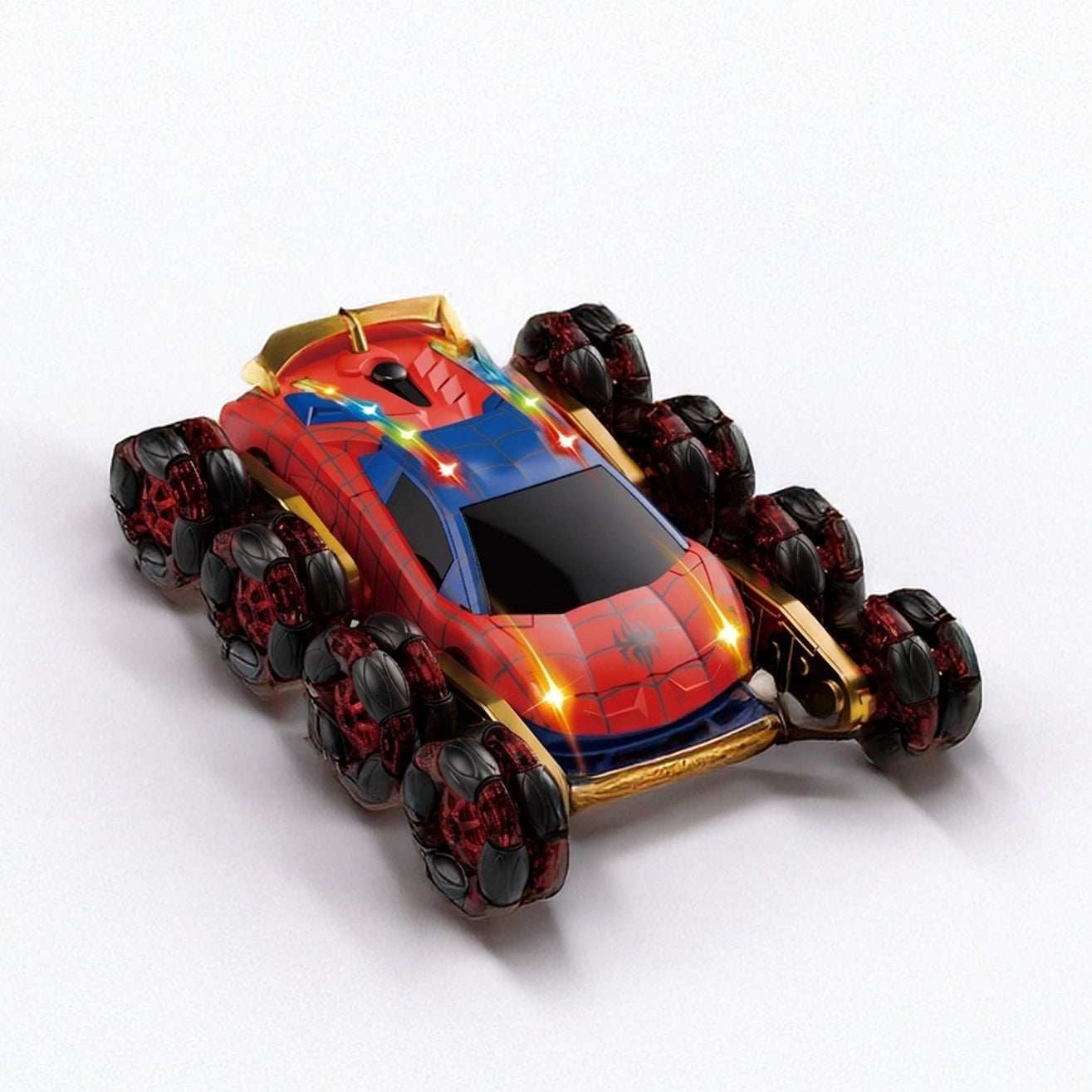 Remote control stunt car with LED lights for kids
